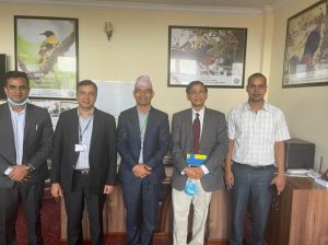 Suresh Babu presenting at the Nepal Ministry of Forests and Environment.